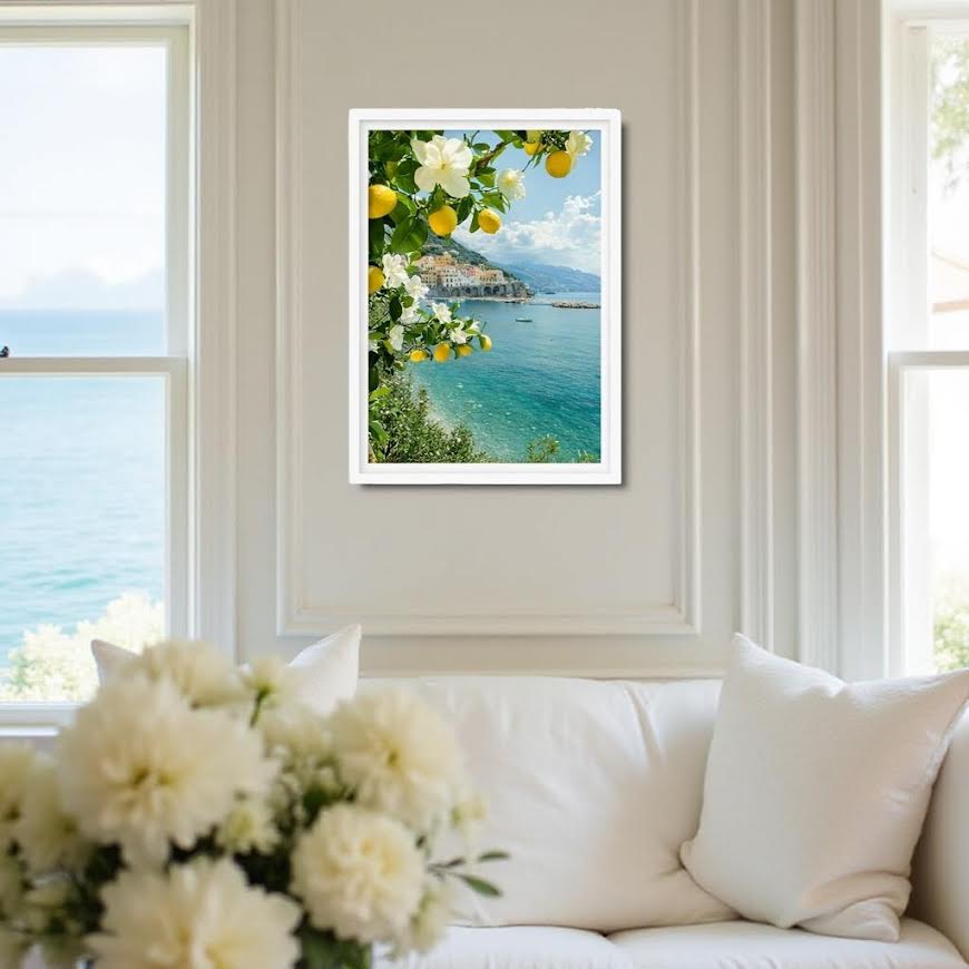 LIMONE - Canvas tavla med citrontema – Modern väggtavla