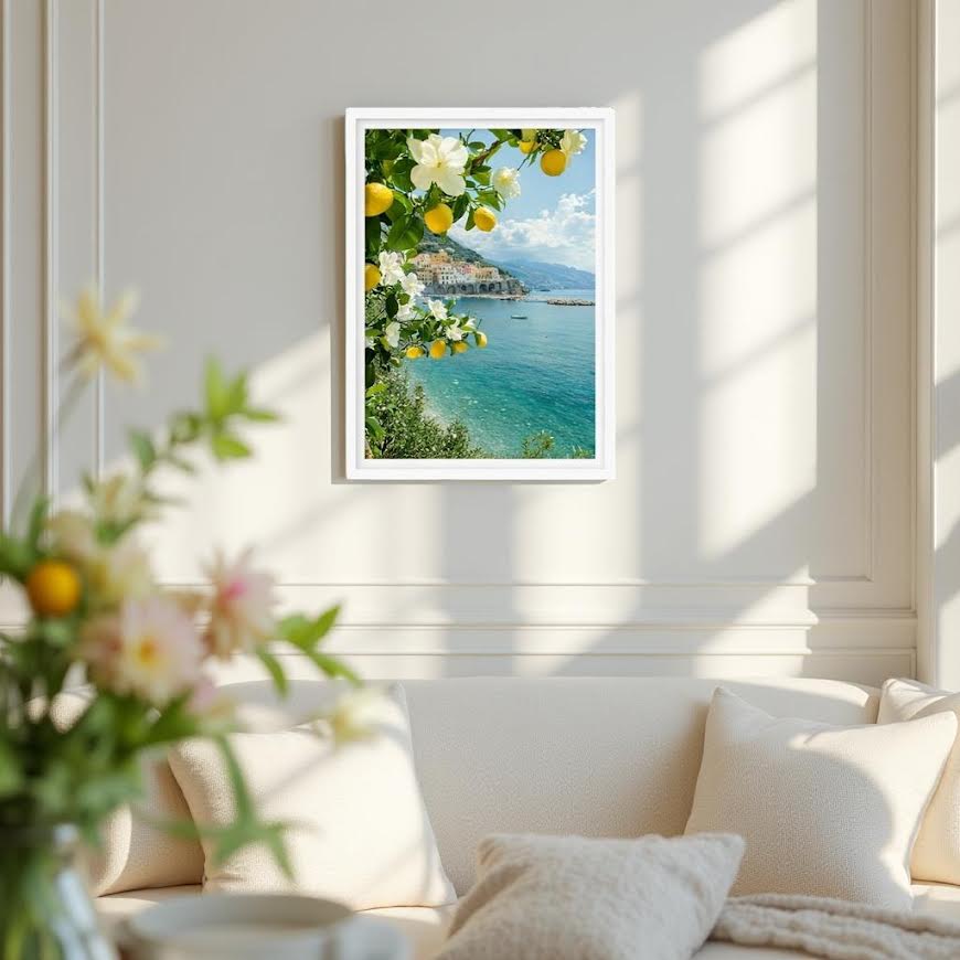 LIMONE - Canvas tavla med citrontema – Modern väggtavla