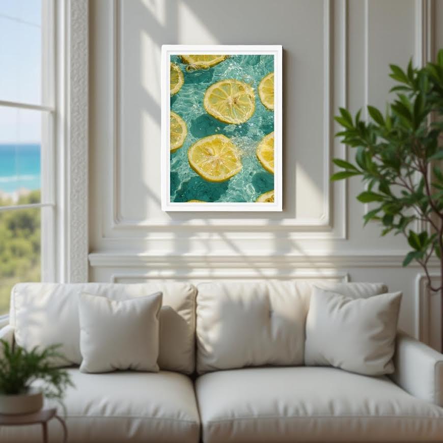 LIMONE - Canvas tavla med citrontema – Modern väggtavla