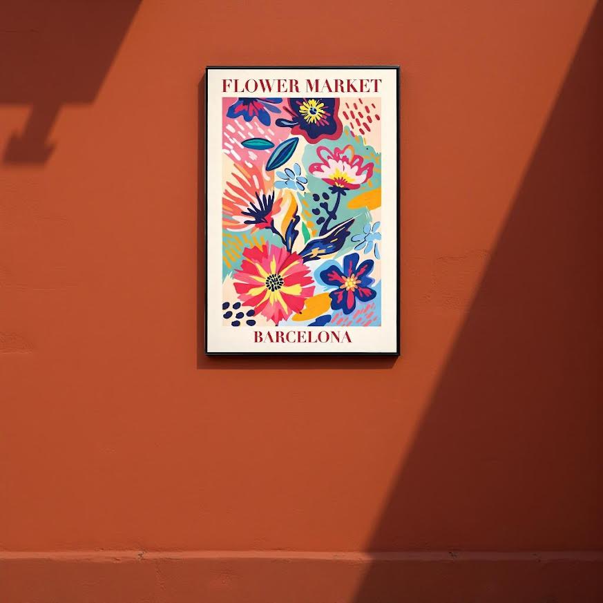 BLOOM MARKET – Färgstark tavla med blommotiv