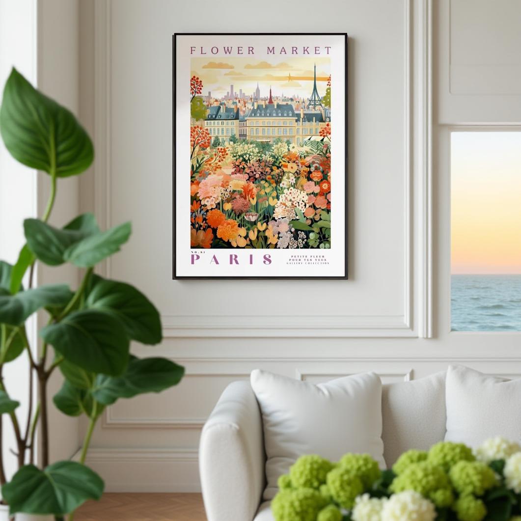 FLORAL CITY  - Blommig stadstavla – Florence - Athens - Paris - Copenhagen (Poster utan ram)