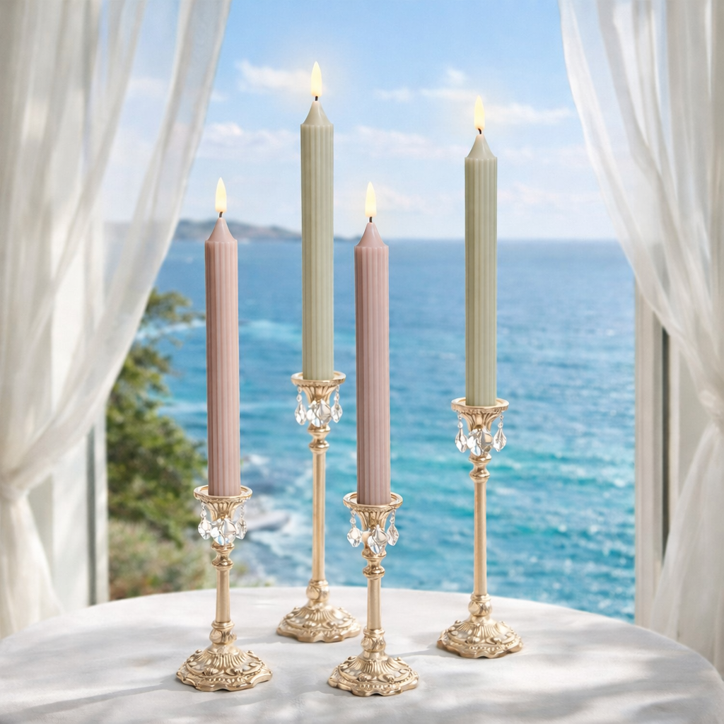 CELISTEA LUMIÈRE - LED kronljus med fjärrkontroll – 6-pack batteridrivna flamlösa stearinljus med realistisk låga