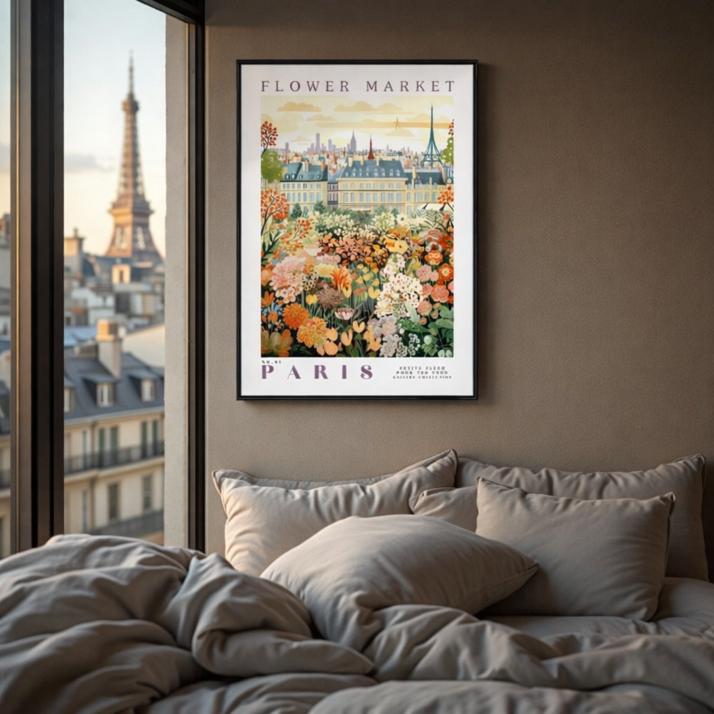 FLORAL CITY  - Blommig stadstavla – Florence - Athens - Paris - Copenhagen (Poster utan ram)