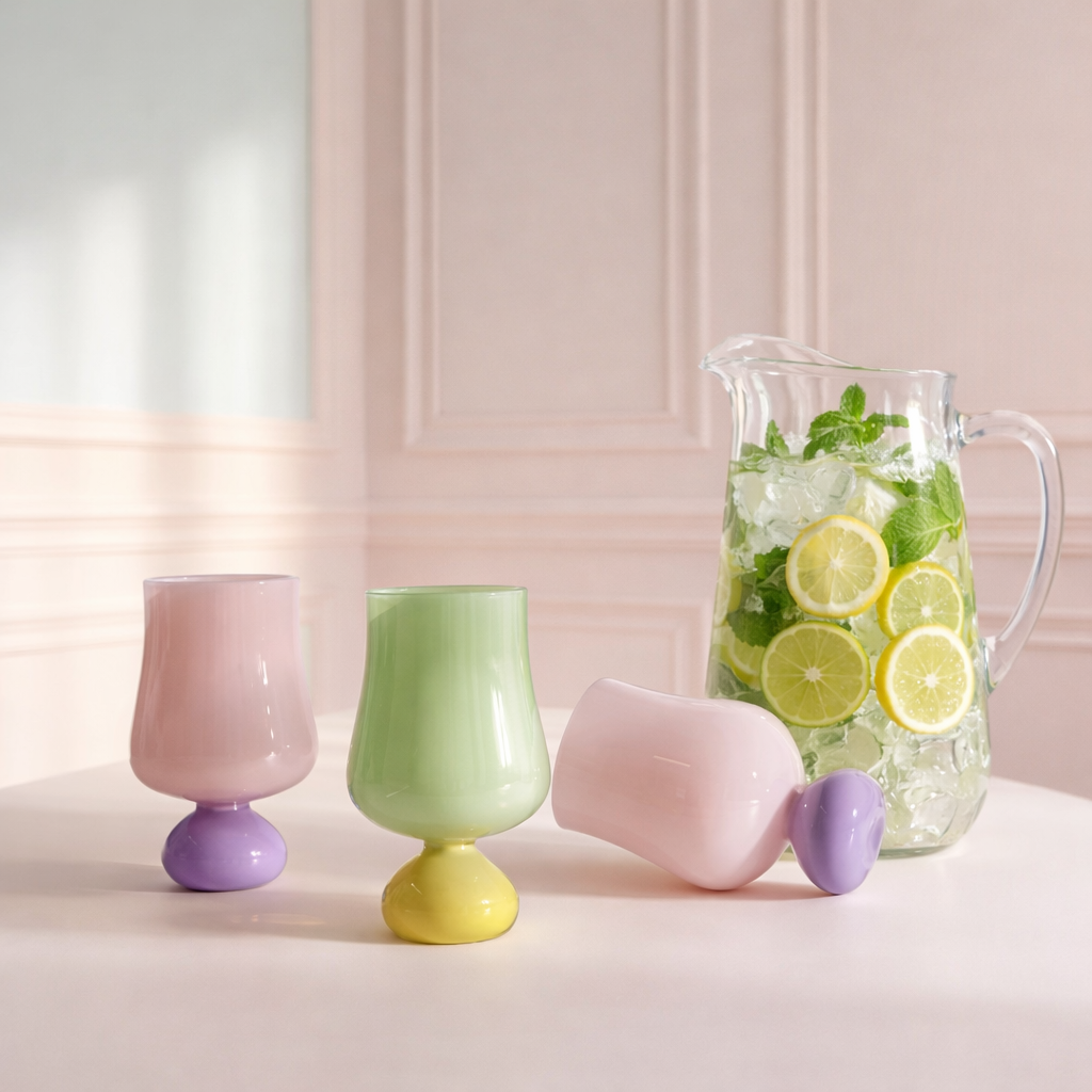 PASTEL POP - Pastellfärgade Dricksglas i Borosilikatglas – unika, eleganta och funktionella glas