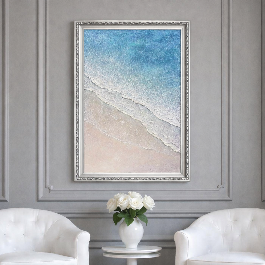 ARUBA - Handmålad canvas – Hav & Strand i mjuka toner