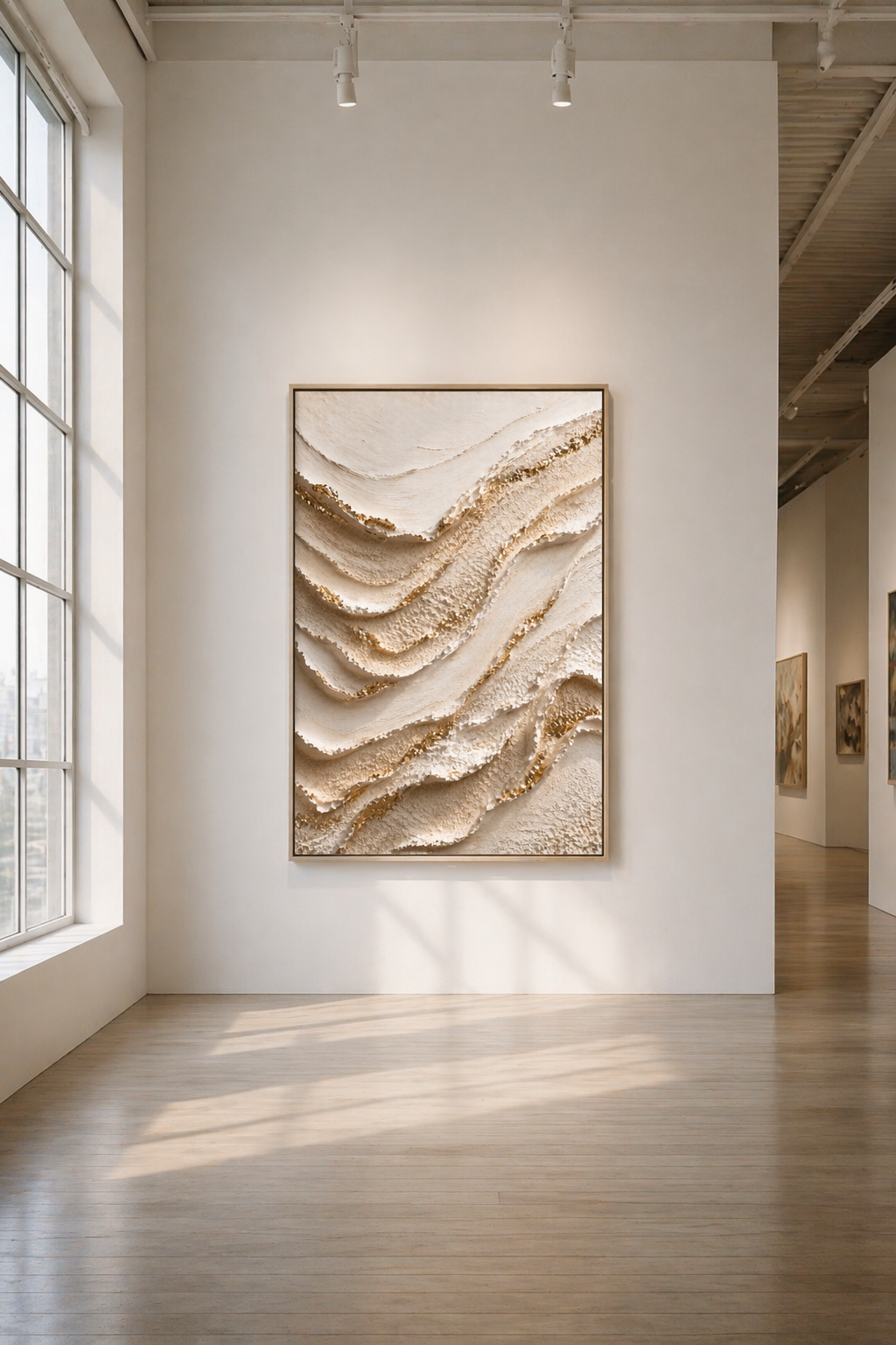 CELISTEA GOLDEN DUNES SANDSTORM KOLLEKTION - Abstrakt Canvas Tavla Beige & Guld – Premium Duk, Modern Väggkonst | Celistea Atelier