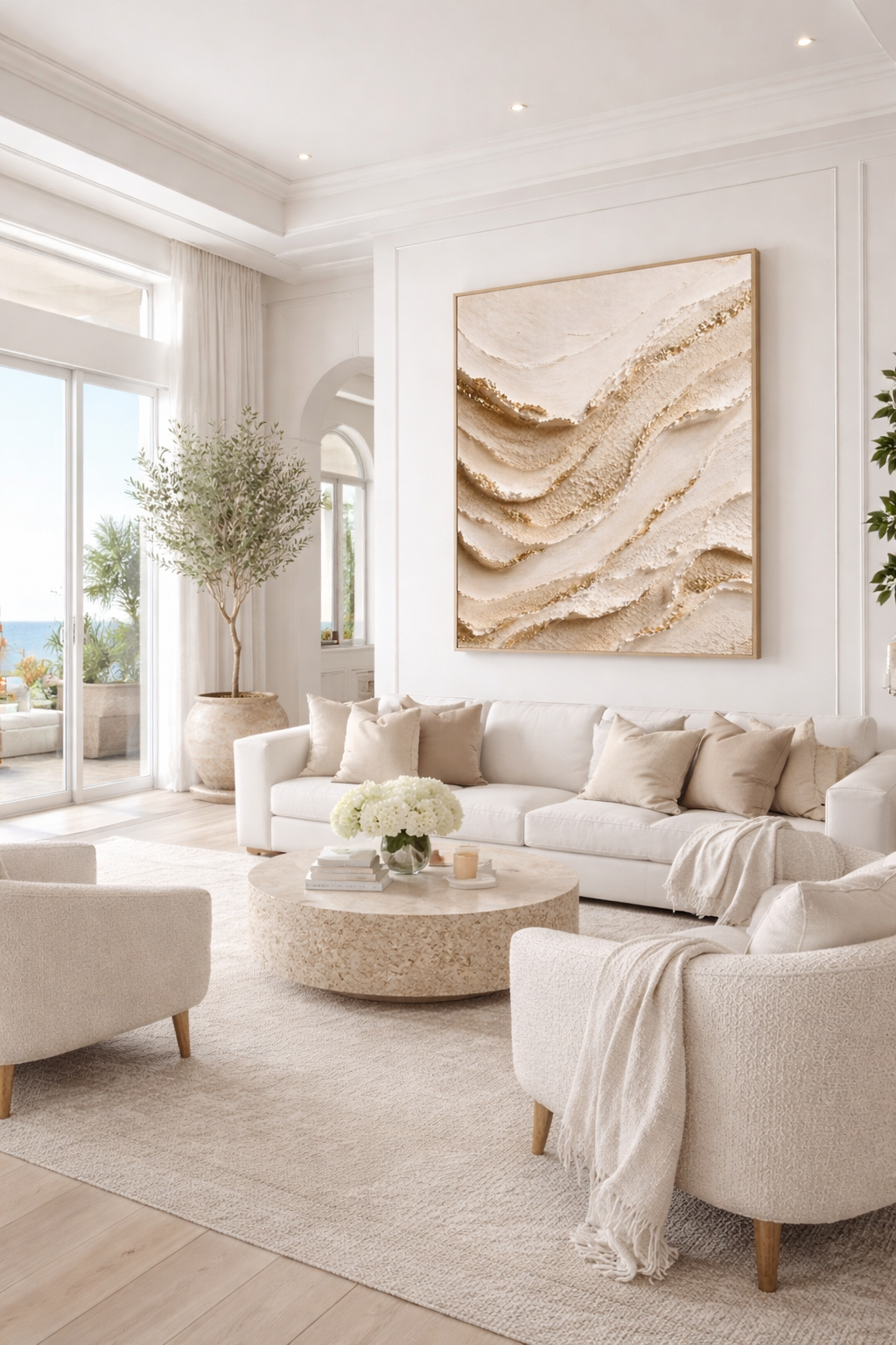 CELISTEA GOLDEN DUNES SANDSTORM KOLLEKTION - Abstrakt Canvas Tavla Beige & Guld – Premium Duk, Modern Väggkonst | Celistea Atelier