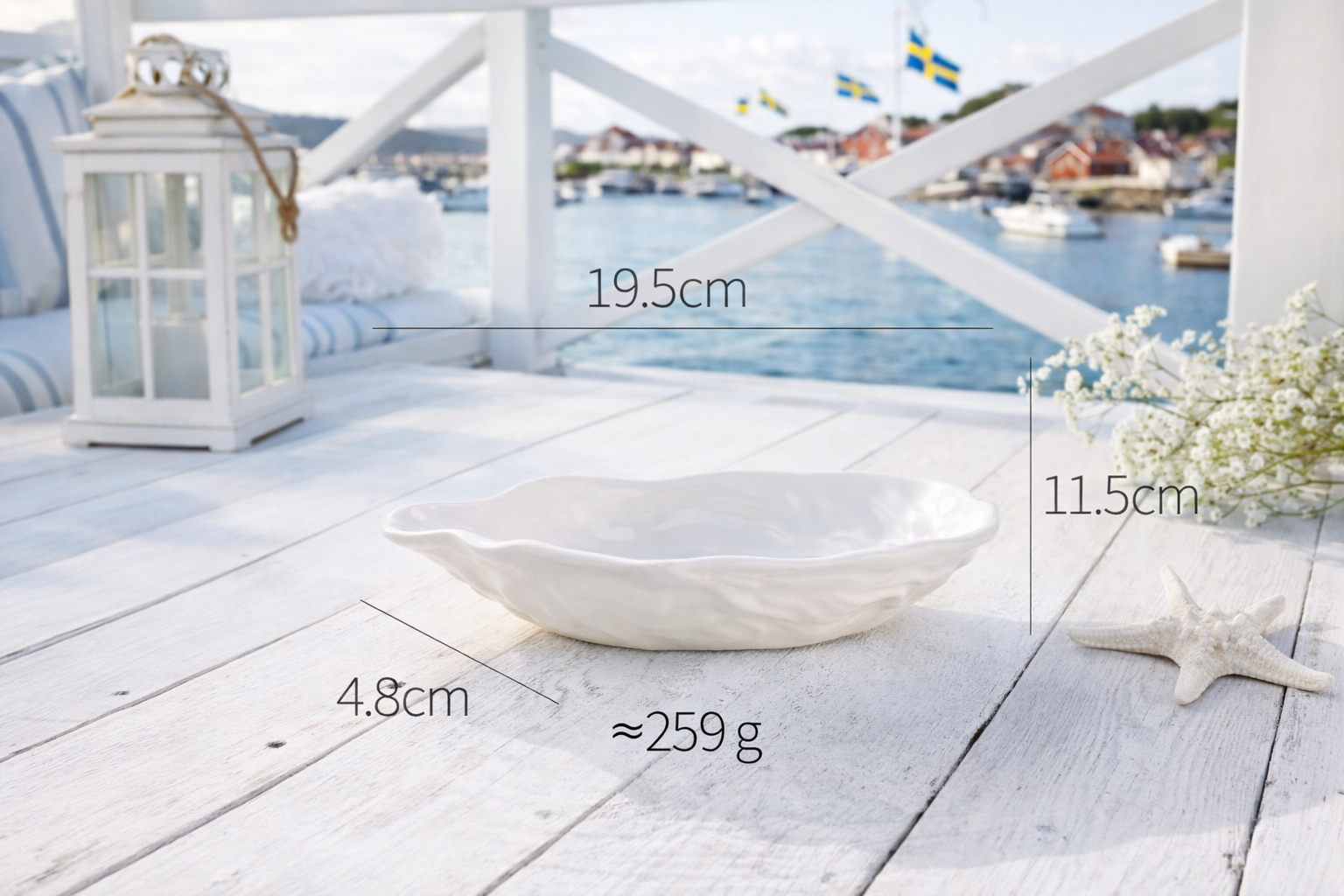 SEASIDE COLLECTION - Elegant serveringsfat i keramik – ostron formad design