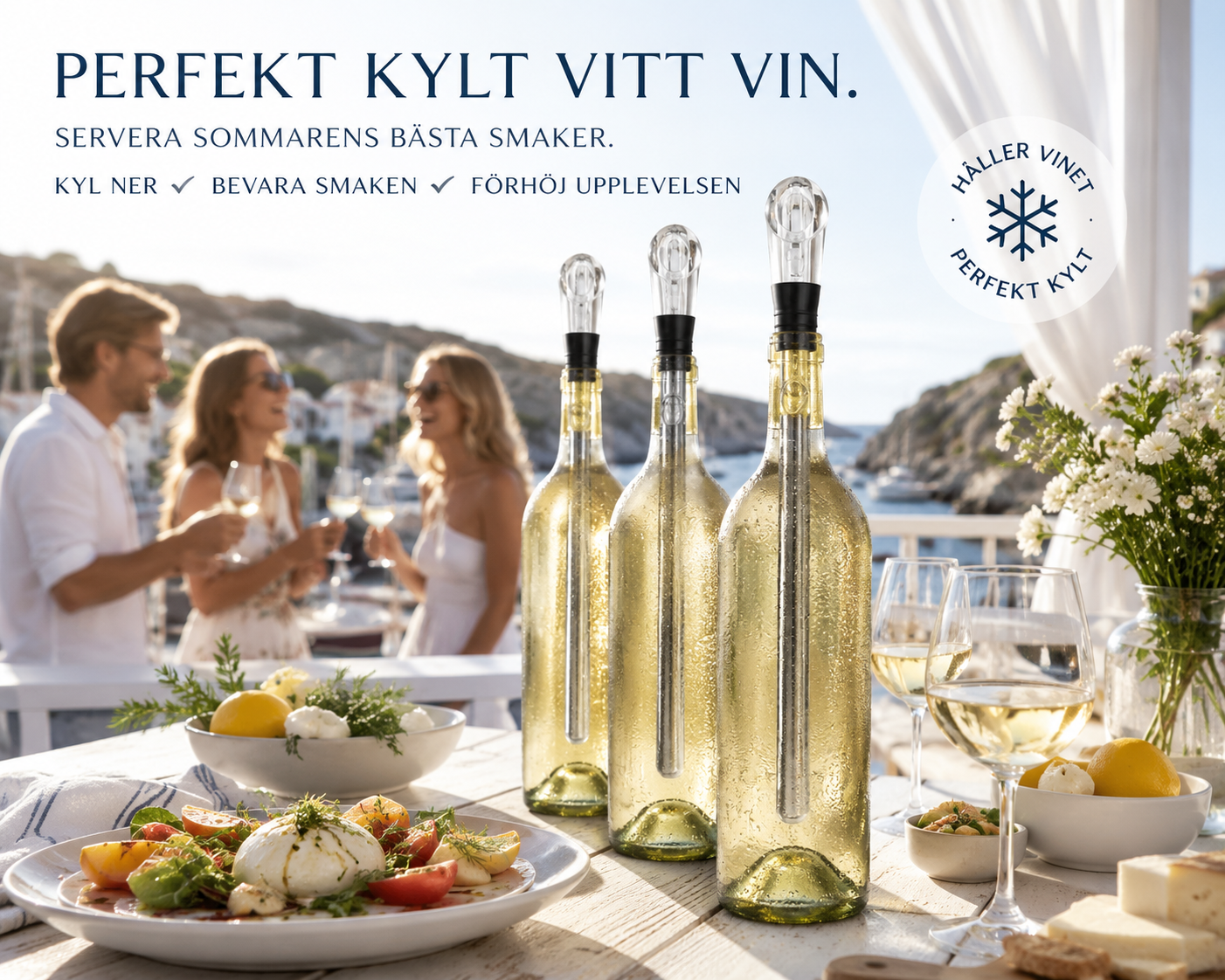 Celistea ChillStick - | Kyler direkt i flaskan, 3-i-1 Vinkylare för Bubbel & Vitt Vin