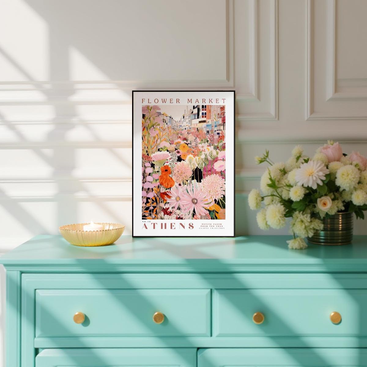 FLORAL CITY  - Blommig stadstavla – Florence - Athens - Paris - Copenhagen (Poster utan ram)