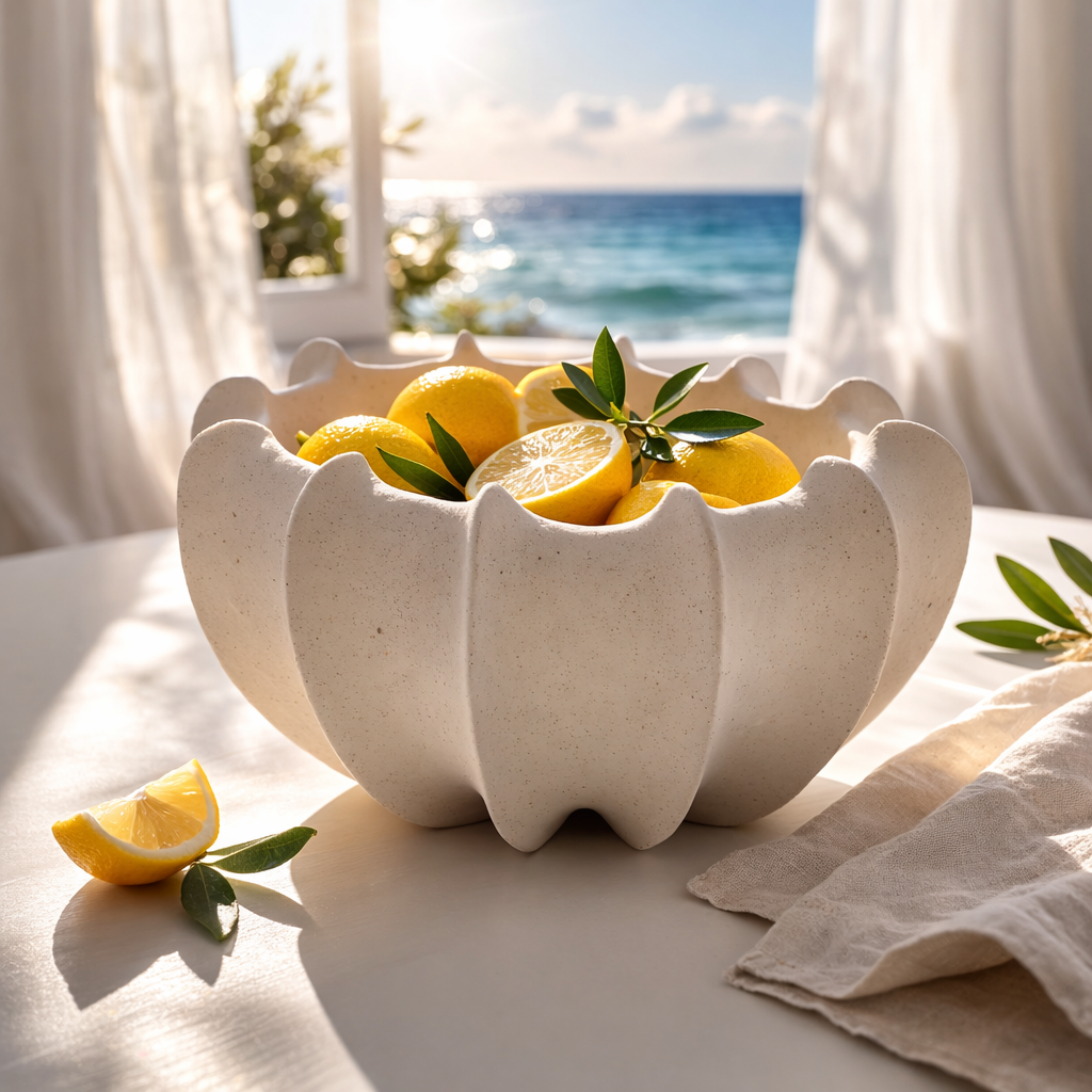 HAVSFORM - Keramisk dekorationsskål i snäckform – skål för frukt, snacks & servering (säljs styckvis)