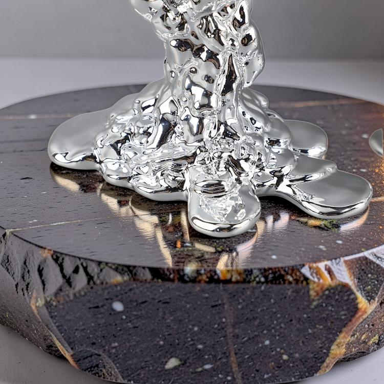 CELISTEA ÉCLAT COLLECTION SET -Silverfärgad ljusstake för kronljus – modern skulptural design i resin