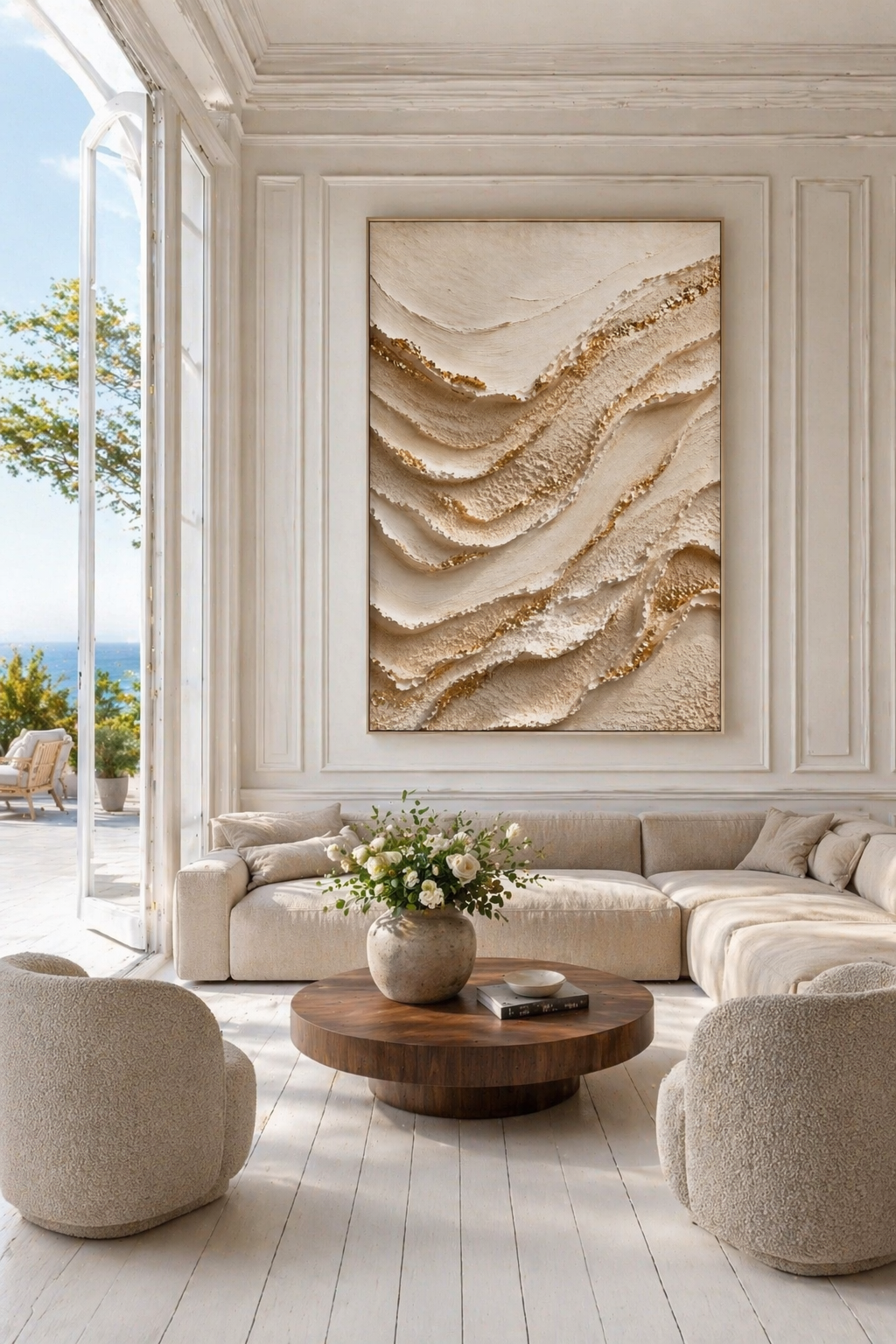 CELISTEA GOLDEN DUNES SANDSTORM KOLLEKTION - Abstrakt Canvas Tavla Beige & Guld – Premium Duk, Modern Väggkonst | Celistea Atelier