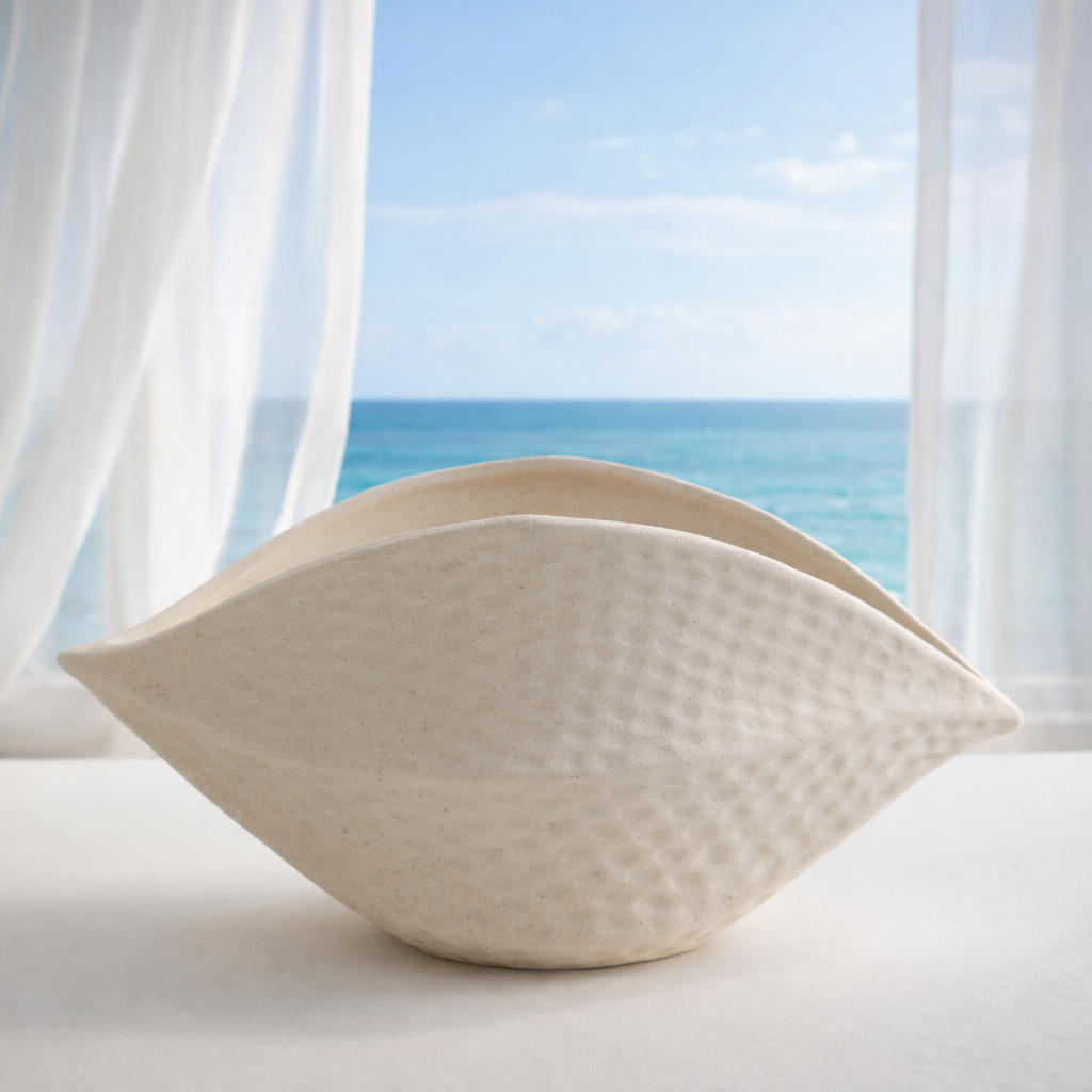 HAVSFORM - Keramisk dekorationsskål i snäckform – skål för frukt, snacks & servering (säljs styckvis)