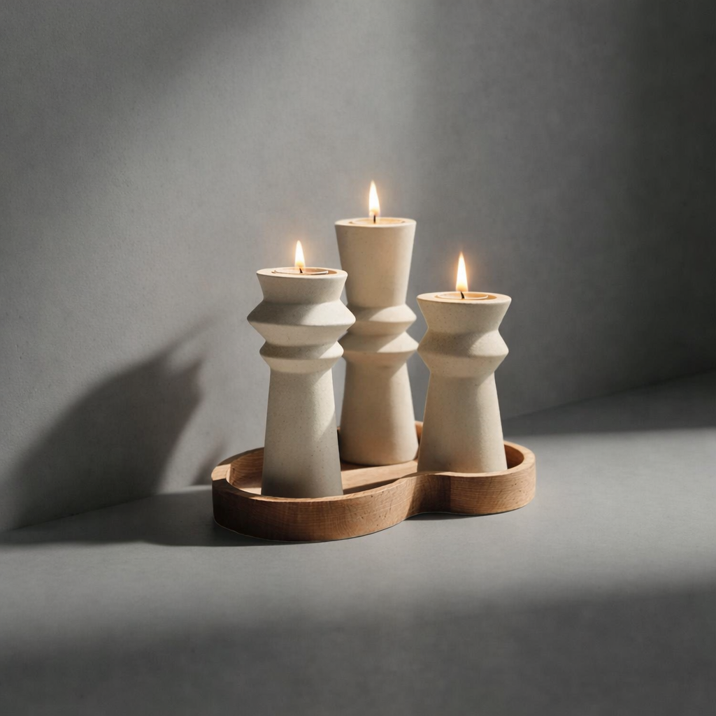 NORDSAND - Keramisk ljusstake i nordisk design – säljes styckvis