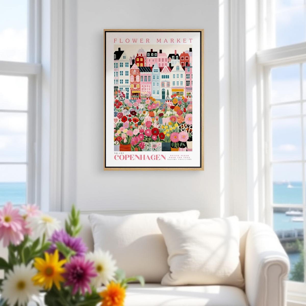 FLORAL CITY  - Blommig stadstavla – Florence - Athens - Paris - Copenhagen (Poster utan ram)