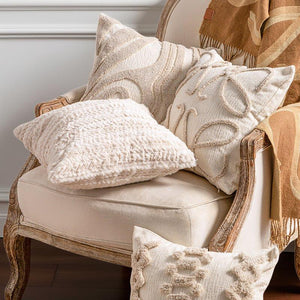 BOHO - Prydnadskudde – tidlös dekorationskudde i mjuka naturtoner 45x45 cm