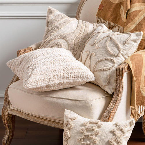 BOHO - Prydnadskudde – tidlös dekorationskudde i mjuka naturtoner 45x45 cm