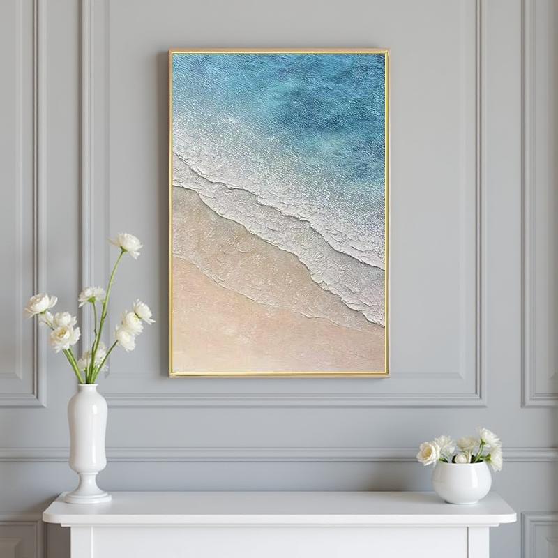 ARUBA - Handmålad canvas – Hav & Strand i mjuka toner