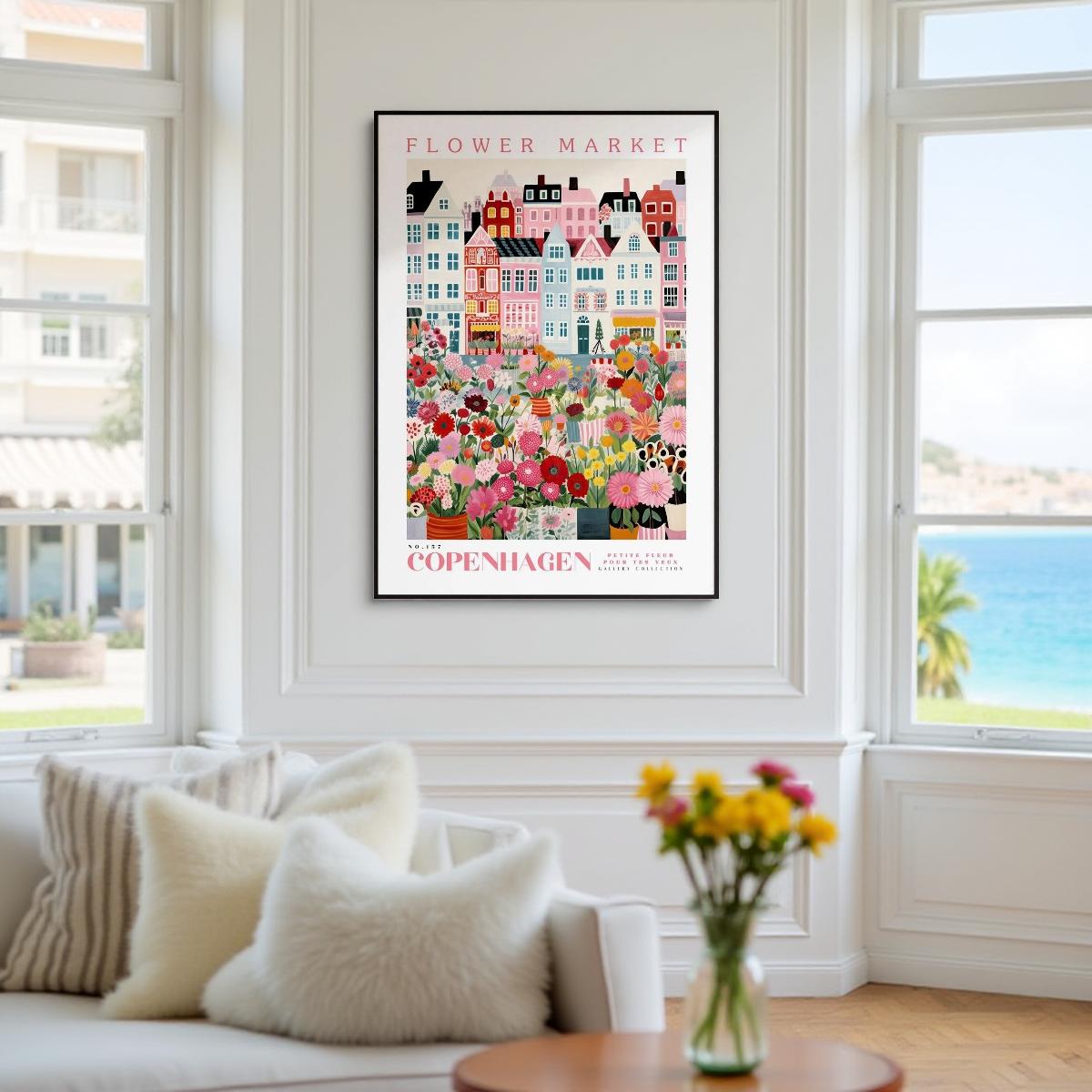 FLORAL CITY  - Blommig stadstavla – Florence - Athens - Paris - Copenhagen (Poster utan ram)