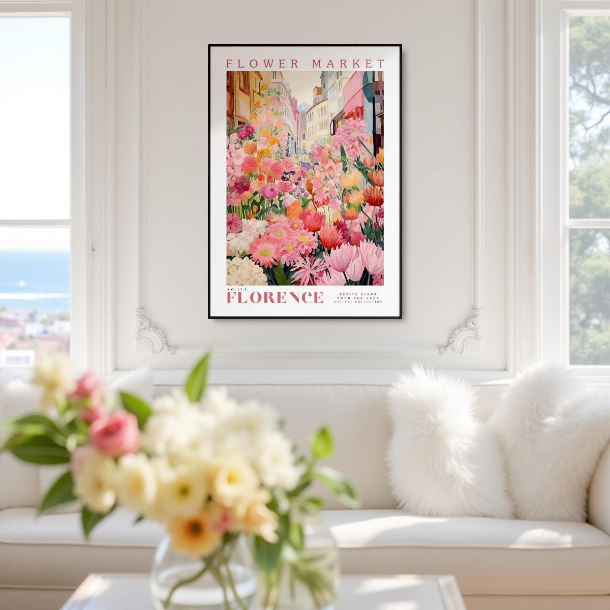 FLORAL CITY  - Blommig stadstavla – Florence - Athens - Paris - Copenhagen (Poster utan ram)