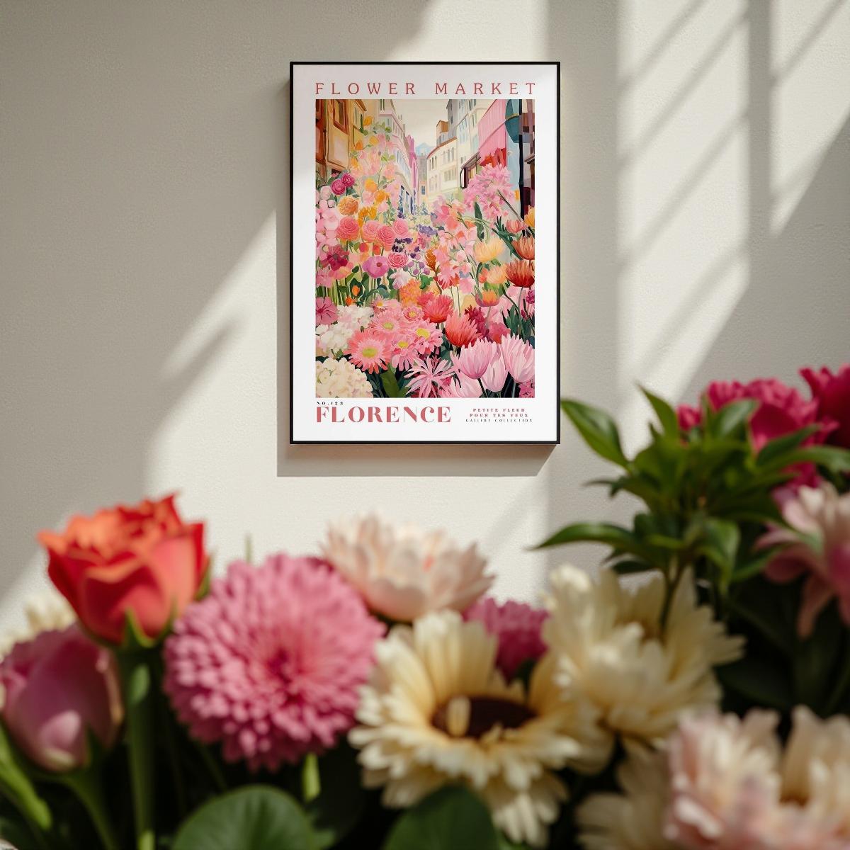 FLORAL CITY  - Blommig stadstavla – Florence - Athens - Paris - Copenhagen (Poster utan ram)