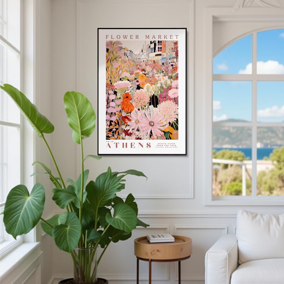 FLORAL CITY  - Blommig stadstavla – Florence - Athens - Paris - Copenhagen (Poster utan ram)