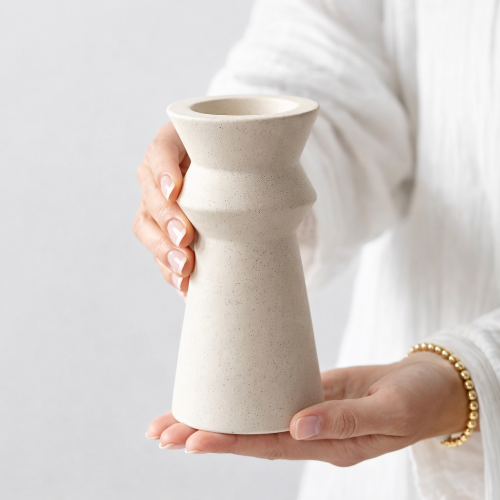 NORDSAND - Keramisk ljusstake i nordisk design – säljes styckvis