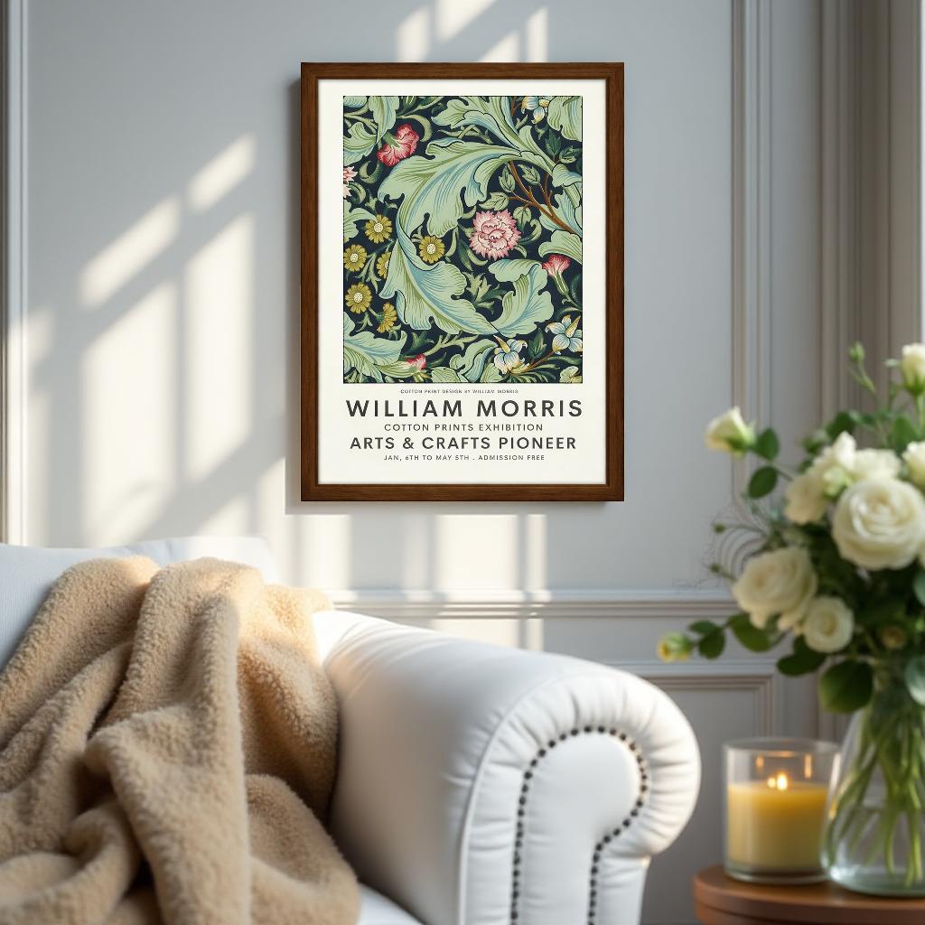 MORRIS BOTANICA - Botanisk blomsterposter – William Morris inspirerad väggkonst