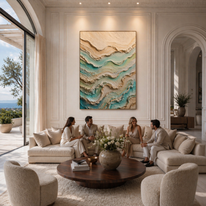 CELISTEA SANDSTORM KOLLEKTION - Abstrakt Havsstruktur Canvas Tavla – Premium Duk | Celistea Atelier