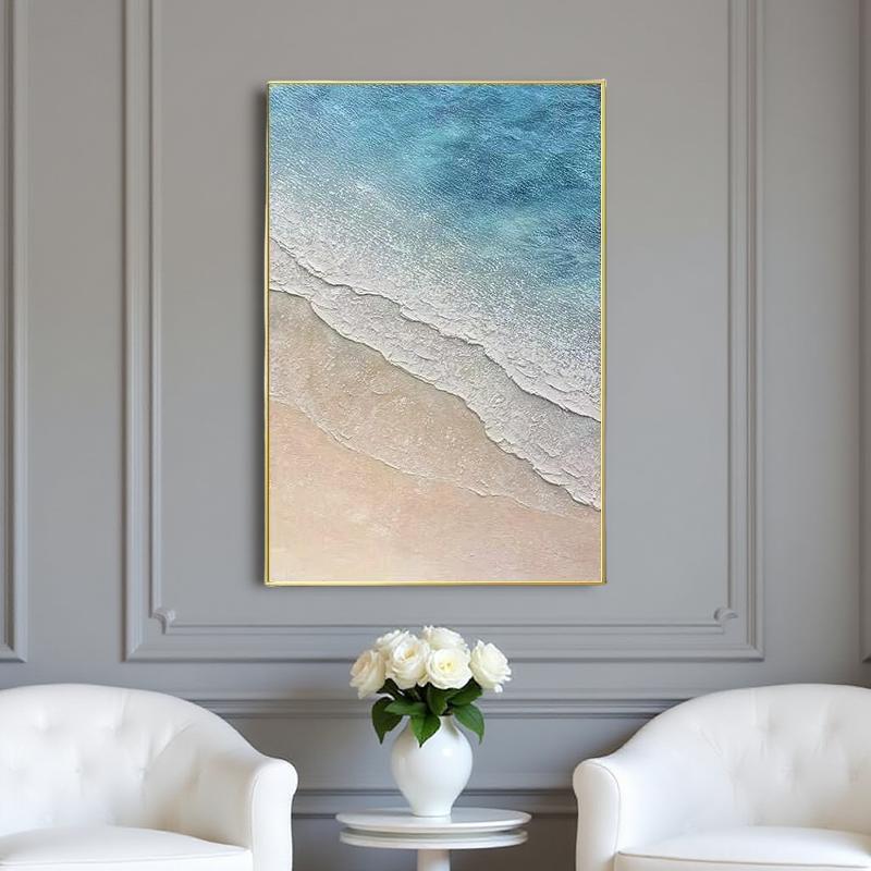 ARUBA - Handmålad canvas – Hav & Strand i mjuka toner