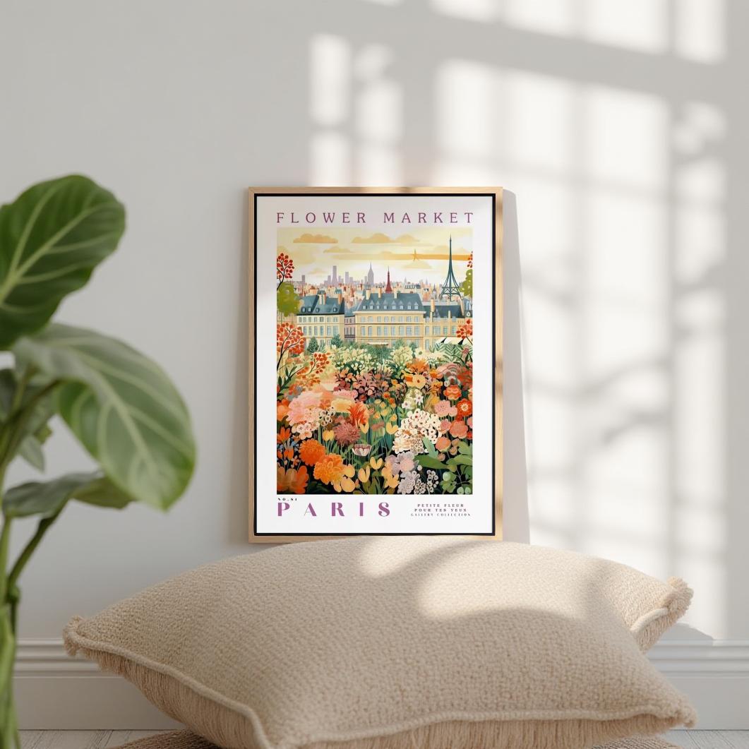 FLORAL CITY  - Blommig stadstavla – Florence - Athens - Paris - Copenhagen (Poster utan ram)